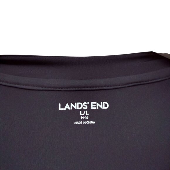 Lands End Swim Cover Up Size Large Black White Beach Tunic Top Embroidered - Picture 5 of 9